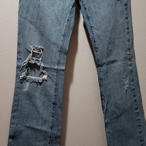 Miss Me Marilyn 26 Bootcut Patchwork Boho Cottagecore Indie Distressed Blue Jean - Picture 9 of 16